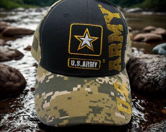 U.S. Army Camo Hat with Embroidered Seal. Veteran Army Cap, Veteran Gift, Retired Army Baseball Cap, US Army Veteran Hat. U.S Army Hat