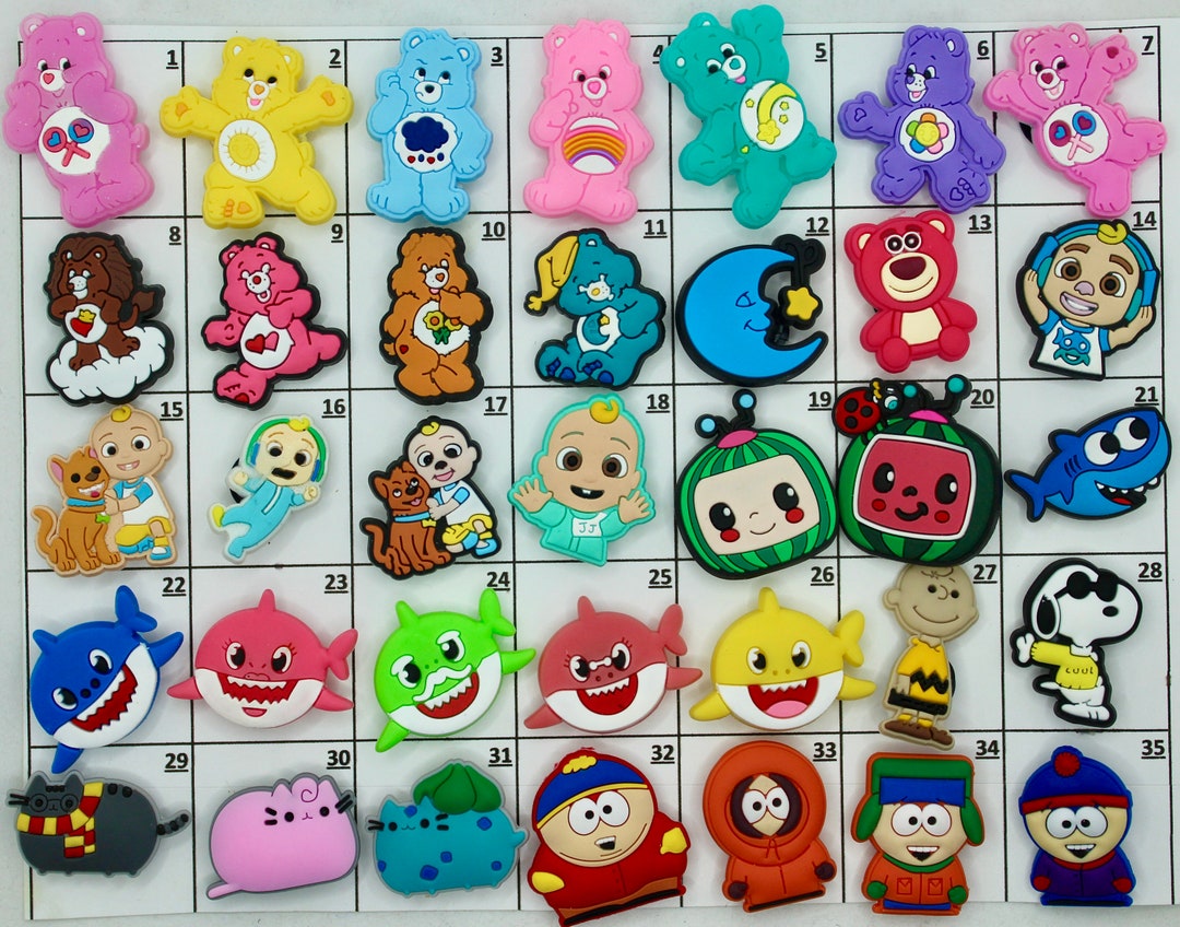 Cocomelon Shoe Charms. Baby Shark. Care Bears Charms. South Park Shoe ...