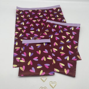 Papiertüten Zweifarbige Herzen, Geschenktüten, Verpackung, Liebe, Flatbag, Tüten mit Herz