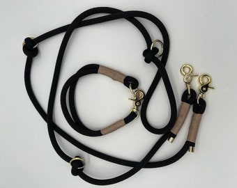 Tauleine & Halsband nach Maß, Set, 3- fach verstellbar, Hundeleine, Tauleine, Halsband, Individuell, Handmade, PPM, Tau, Maß, Wunschfarbe