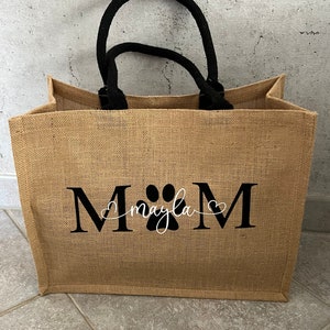 MOM, Dogmom, bag, jute bag, shopper, dog mom, personalized jute bag, bag,