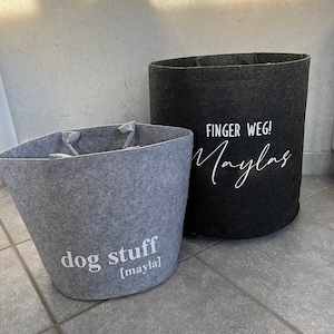 Light Gray Toy Basket for Dogs/Storage Basket/Basket/Dogs/Gift/Personalized/Dog Mom/Toys/Gift