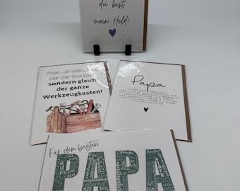 Geschenkkarte, Grußkarte, Karte, Glückwunsch, Geste,Vatertag, Papa, Bester Papa, Danke, Happy, Card Karte, Klappkarte, gezeichnet