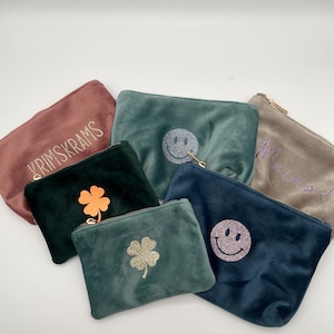 Kosmetiktasche, Tasche, Täschlein, samt, samttasche, personalisiert, Beutel, Kosmetik, Tasche in Tasche, verschiedene Farben,Design,Geschenk