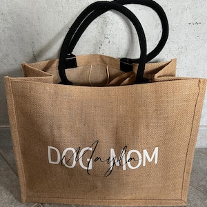 Personalized jute bag, DOGMOM, market bag, gift, individual gift, shopping bag, dog mom, bag, bag, paw