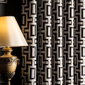 Vorhang für Schlafzimmer, Wohnzimmer, Büro - Luxus Schwarz, Gold, Navy, Orange, Grau, Grün drapiert - Sondergröße Stoff - extra lange Vorhänge