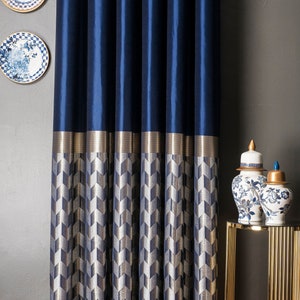 Gestreifte Muster Vorhang Panel: Luxus Schwarz & Gold Vorhang