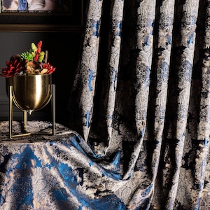Cortinas azul marinho, painel de cortinas, cortinas de luxo para quarto sala de estar tecido estampado listrado tamanho personalizado