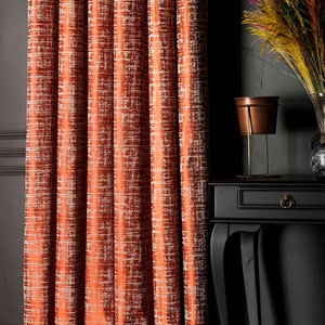 Orange Curtains Panel,Striped Luxury Drape for Bedroom Livingroom,Black Gray Navy Blue Yellow Cream Beige Colourful,Extra Long Curtains