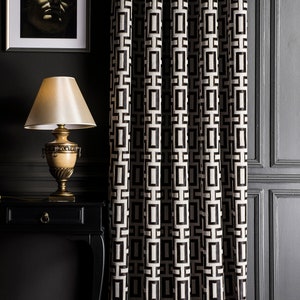 Curtains panel striped patterned fabric luxury bedroom living room black gray gold blue yellow custom size drapemothers day