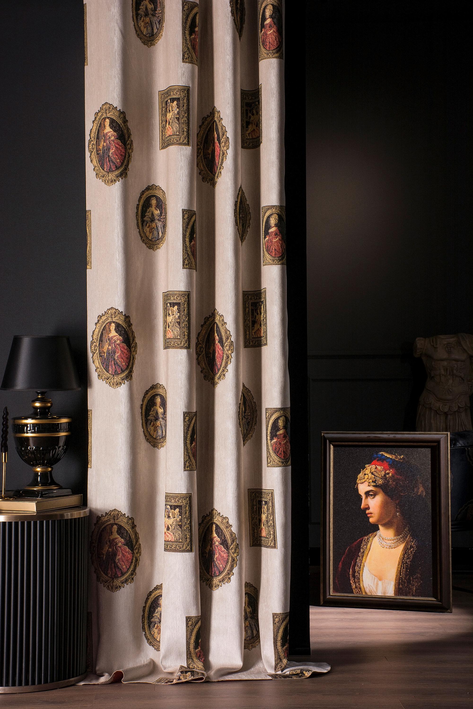 Curtain Renaisance Royal Burgundy Victorian Drape, Luxury Renaissance Portrait Curtain ...