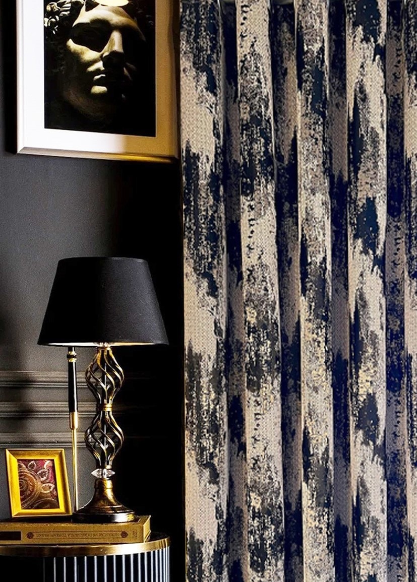 LV Louis Vuitton Blue Luxury Windown Curtain - Masteez