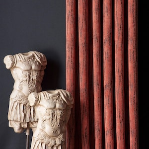 Burnt Orange Curtain, Fuchsia Green Striped Drapery, Luxury Chenille Panel, Bespoke Window Decor