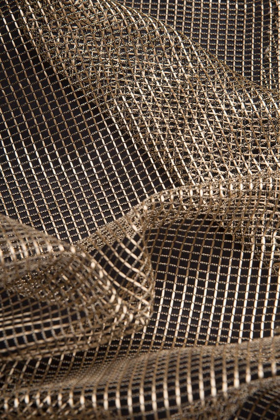 Gold Net Sheer Curtain Panel for Living Room and Bedroom, Luxury Mesh Tulle Fabric, Siver,Copper,White,Brown,Stone Metallic Sheer