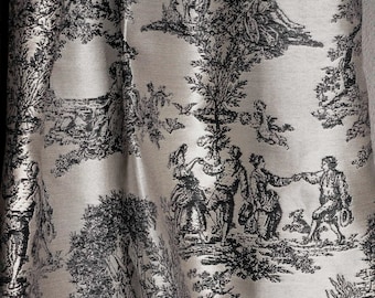 Baroque Toile de Jouy Curtain: French Country Style Drapes