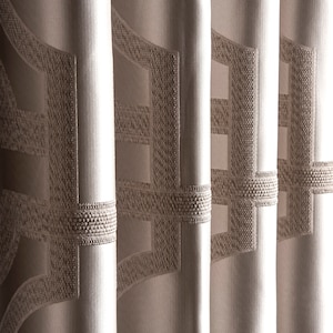 Light Cream,Black,Beige,Gold,Gray,Blue,Yellow Curtains,Luxury Curtains Panel for Livingroom Bedroom,Striped Geometric Patterned Custom Size image 3