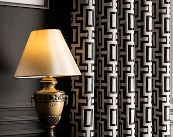 Curtains Panel for Bedroom, Livingroom, Office - Luxury Black, Gold,Navy,Orange,Gray,Green Drapes - Custom Size Fabric - Extra Long Curtains