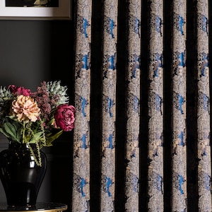 Cortinas azul marinho, painel de cortinas, cortinas de luxo para quarto sala de estar tecido estampado listrado tamanho personalizado