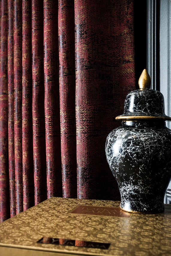 Curtains Panel Striped Patterned Fabric Luxury Bedroom Living Room Burgundy Red Borwn Black Blue Gray Green Orange Custom Size Drape Etsy UK
