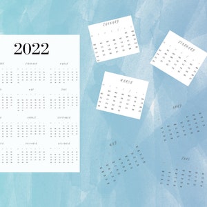 2022 Mini-Monatskalender Digitaler Aufkleber | Planer Kalender Aufkleber | Printable + Digital Sticker