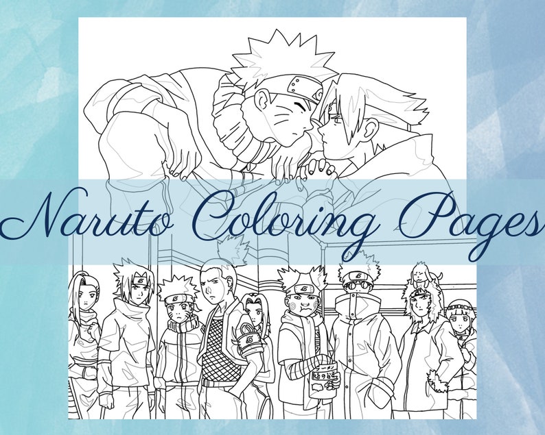 naruto coloring pages 1 anime coloring pages printable etsy denmark