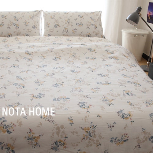 100 Cotton Gray Floral Duvet Cover Twin/full/queen Duvet Etsy