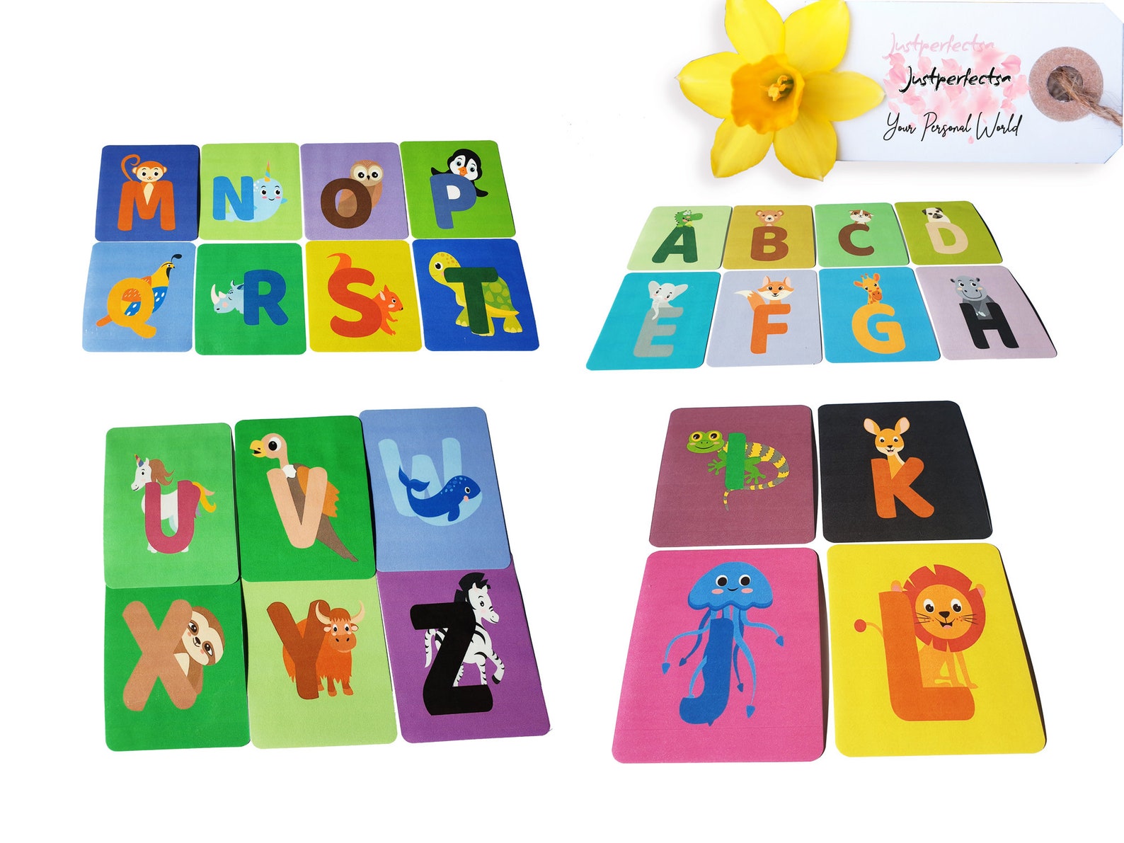 Alphabet Letters Laminated Flash Cards Pack of 26 Home Etsy