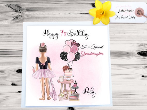 Old English Co. Tarjeta De Primer Cumpleaños Para Niña, Feliz Primer Cumpleaños, Edad De 1 Año, Linda Tarjeta De Cumpleaños Con Temática De Animales De Bailarina, Para Hija, Sobrina, Nieta, Ahija