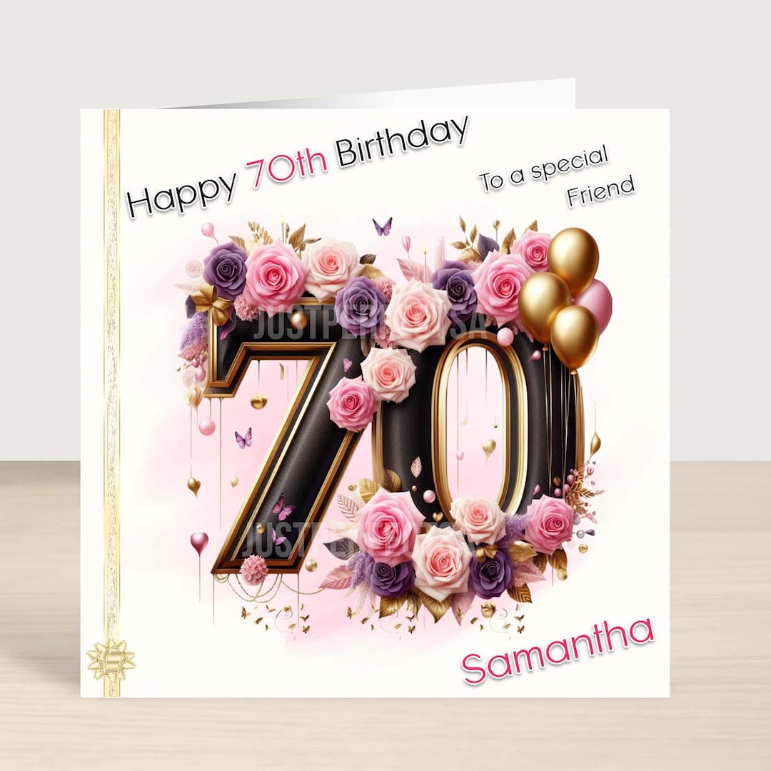 UK Greetings 70th Birthday Card For Her/Female/Friend With - View #6