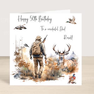 Hunting Personalised Birthday Card - Country Life, Gamekeeper, Hunting and Shooting card for grandad ,son, nephew, husband Any Age