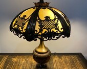 Antique Style Lamp with Slag Glass Table Lamp 27