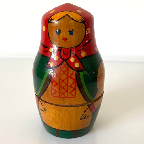 Vintage Wooden Nesting Dolls - Etsy