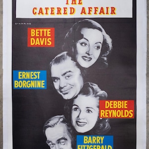 Manifesto originale del 1956 con retro in lino per The Catered Affair con Bette Davis