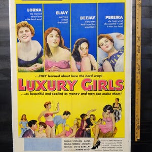 Manifesto originale del 1953 su supporto in lino, Luxury Girls