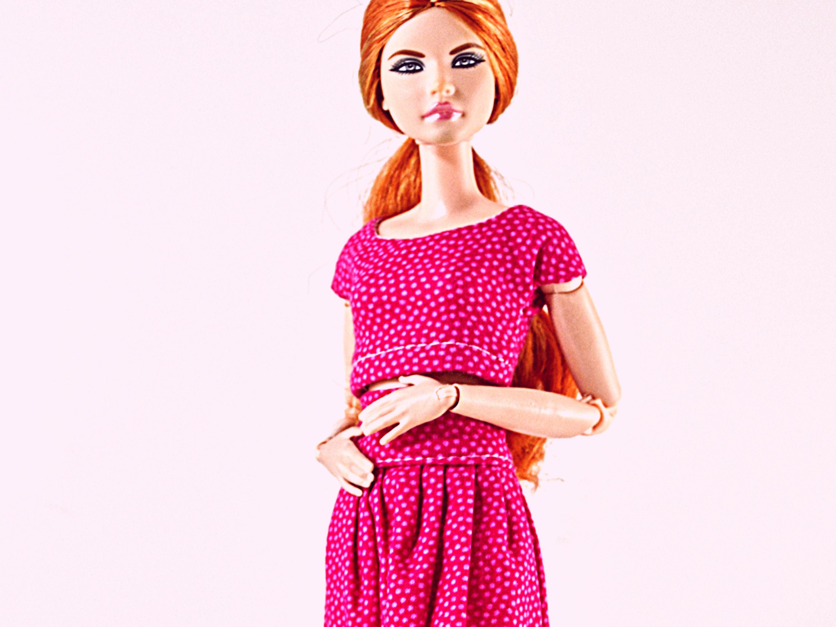 Pink polka dot top + long skirt  | Fashion doll clothing | PIPDOLLS