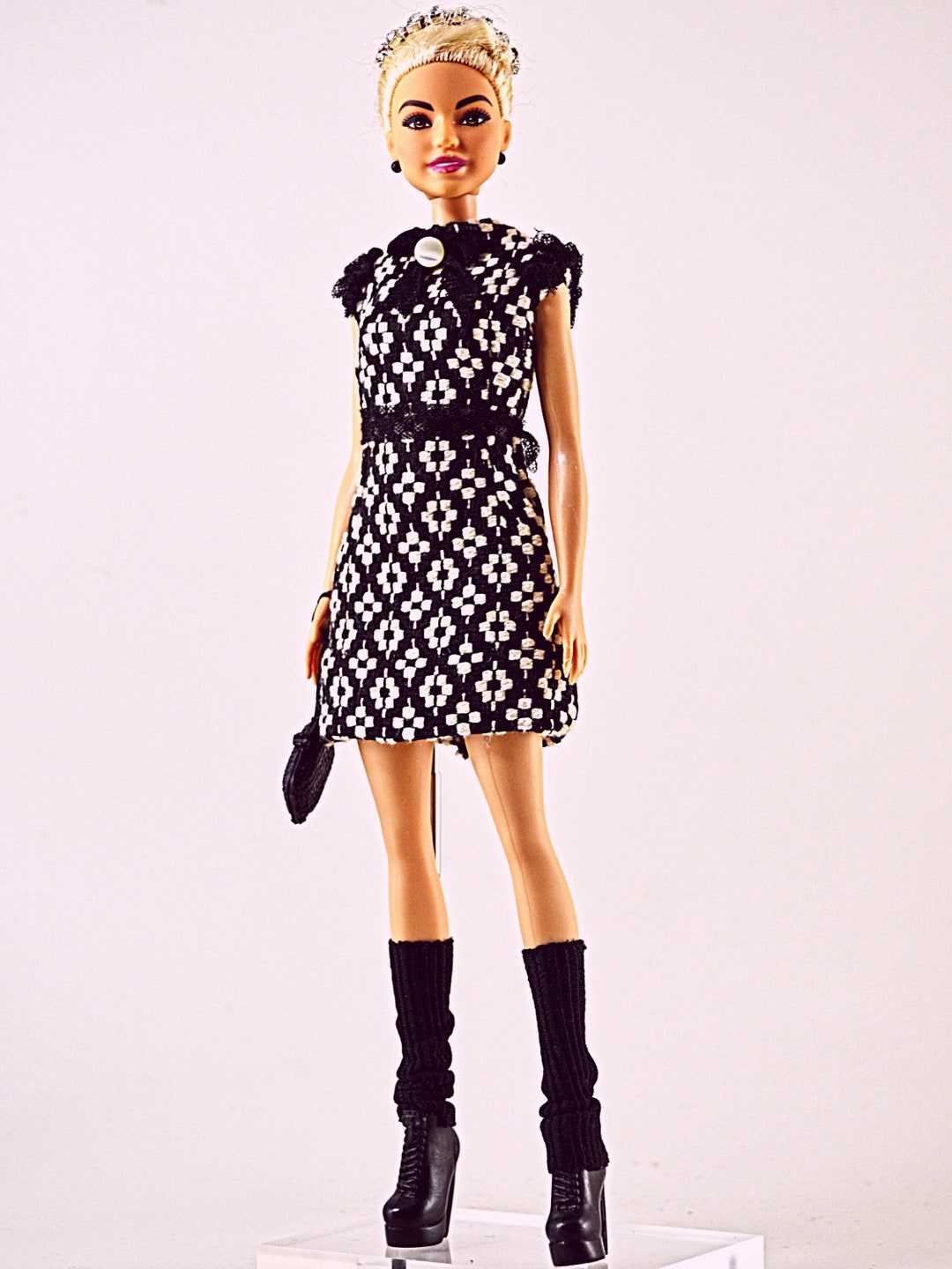 Checkered Woolen Dress Doll Clothing PIPDOLLS Etsy