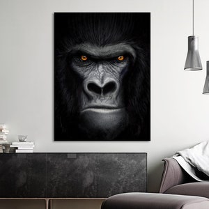 Gorilla Head Canvas Wall Art Decor