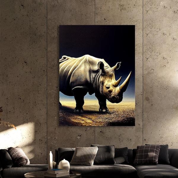 Rhinoceros 1 Canvas Wall Art Decor