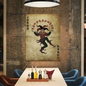 Joker Card Vintage Canvas Wall Art Decor