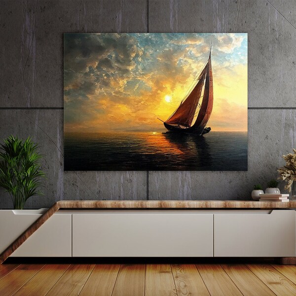 Sailboat Canvas Etsy
