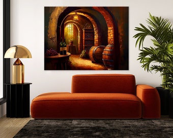 Wine Cellar Barrels 31 Leinwand Wand Kunst Dekor