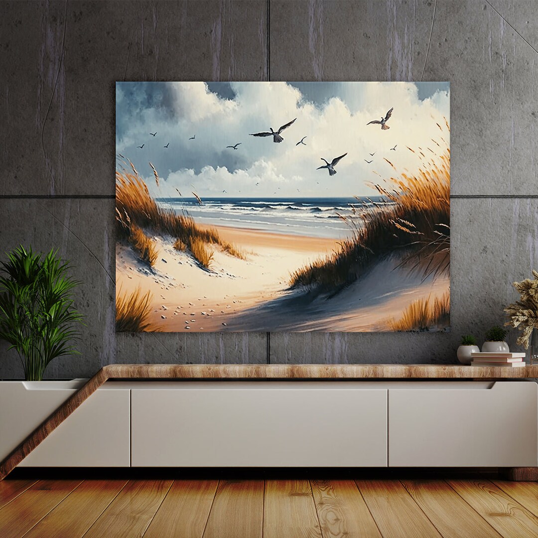 Nautical Beach Seagulls Flying 42 Canvas | Wall Art Home Decoration ...