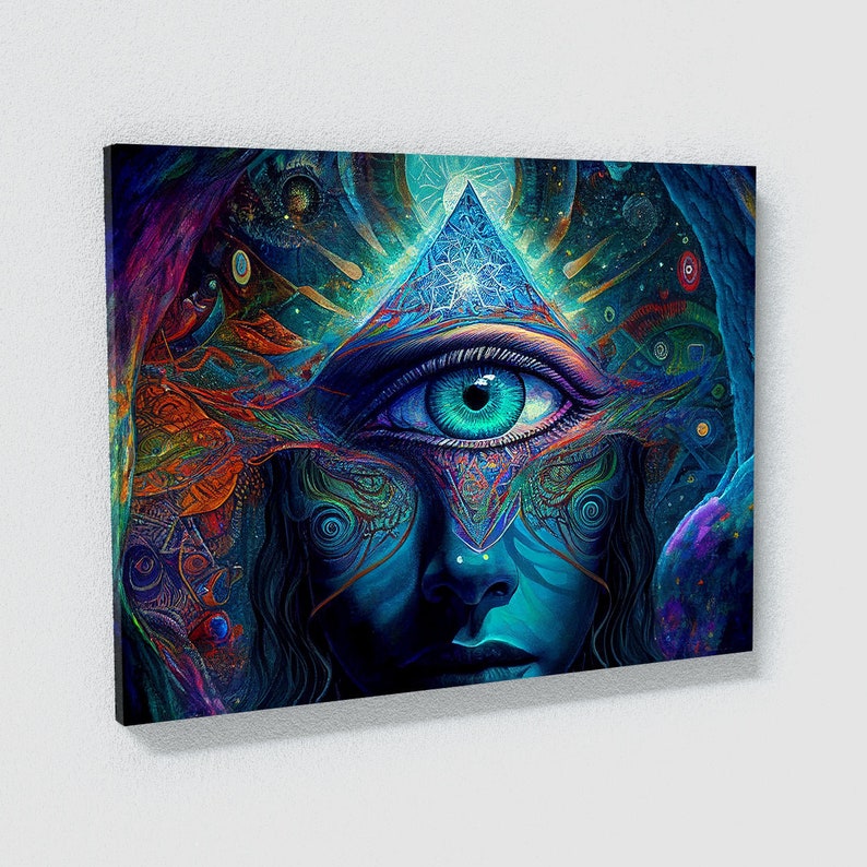 Dmt Trippy Third Eye Psychedelic 20 Canvas Wall Art Decor - Etsy