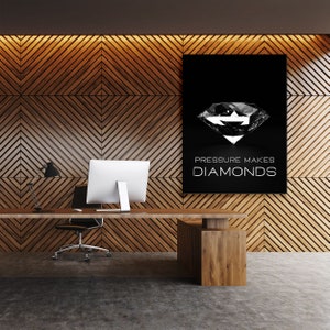 Pressure Makes Diamonds Motivational Canvas Wall Art Decor