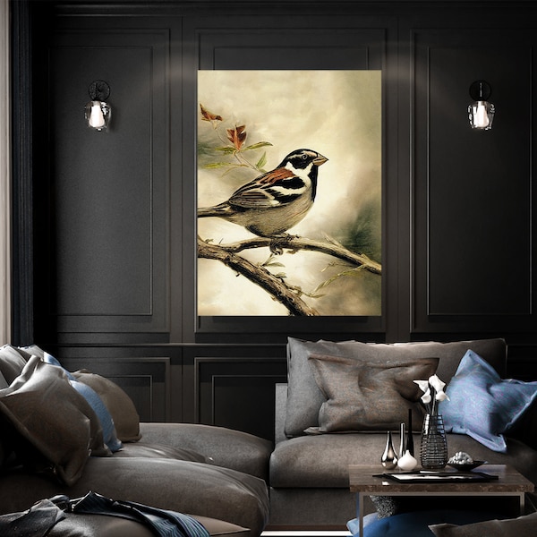 Sparrow Bird 4 Canvas Wall Art Decor