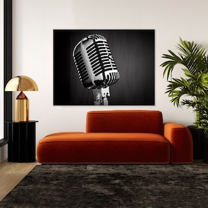 Microphone Shure 10 Canvas Wall Art Decor