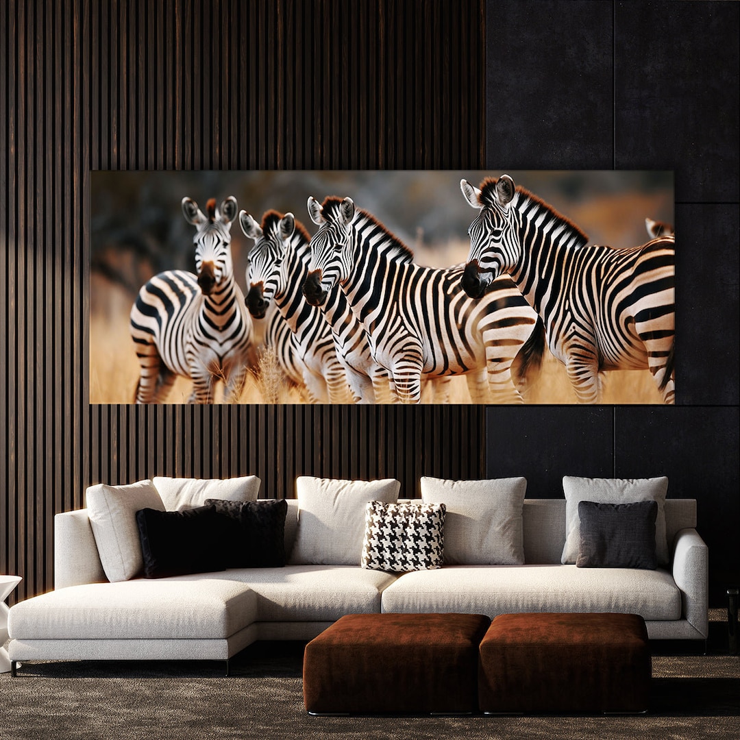 Animal Zebras African Savanna 56 Canvas | Wall Art Home Decoration ...