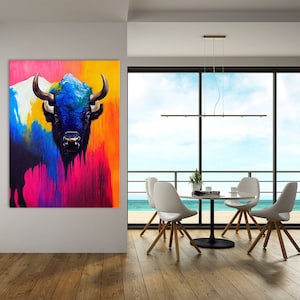 Bison 4 Leinwand Wand Kunst Dekor