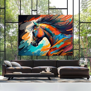 Horse Abstract  40 Canvas Wall Art Decor
