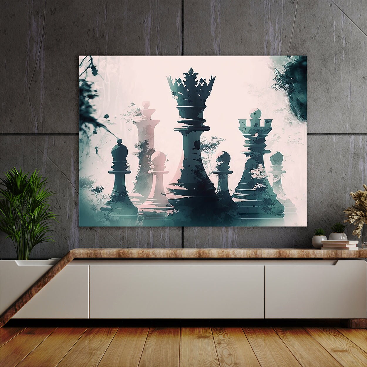 Game of Chess, 1555 Canvas Wall Art Print, Home Decor